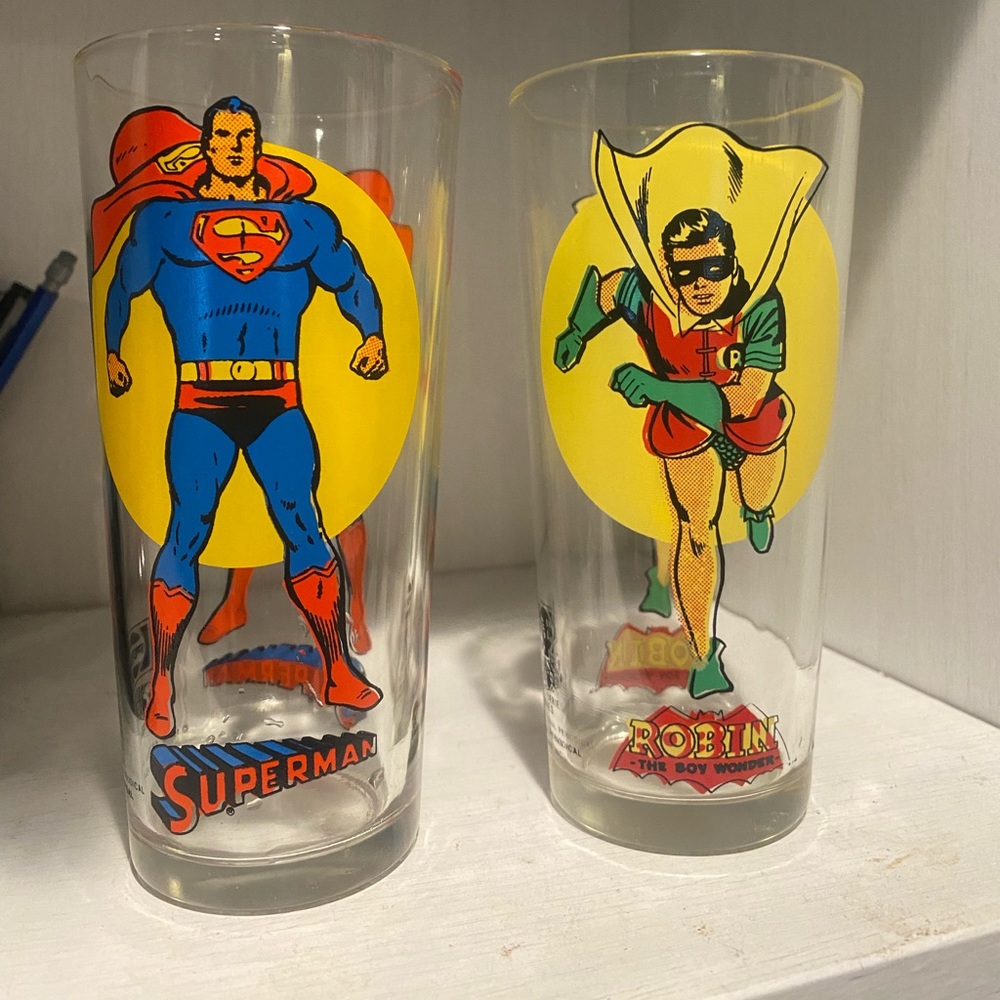 Vintage Batman and Tobin glasses from 1976